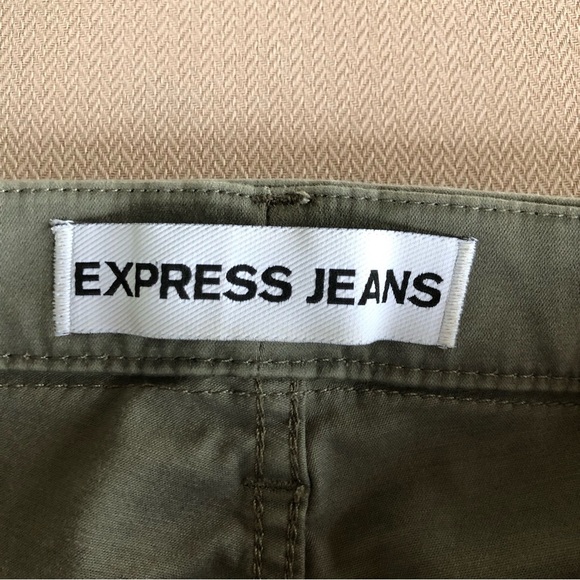 Express Jeans Ankle Low Rise Stella Army Green Leggings 14 - Picture 11 of 12